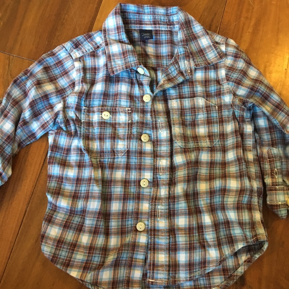 Plaid Baby Gap button down toddler shirt